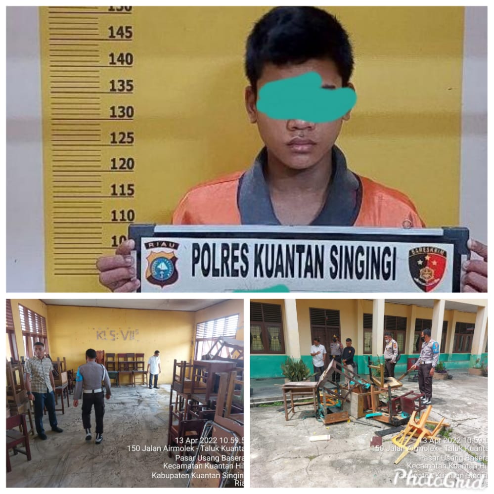 Polres Kuansing Tetapkan Seorang Siswa Menjadi Tersangka Pembakaran Gedung SMPN 1 Kuantan Hilir
