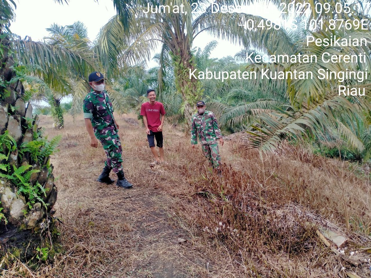 Kopda Muhammad Soleh Babinsa Koramil 06/Cerenti Kodim 0302/Inhu Laksanakan Patroli Untuk Cegah Kebakaran Hutan Dan Lahan di Pesikaian