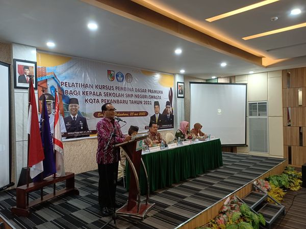 Pelatihan Kursus Pembina Dasar Pramuka Bagi Kepala SMP Kota Pekanbaru Tahun 2023 Berjalan Lancar dan Sukses