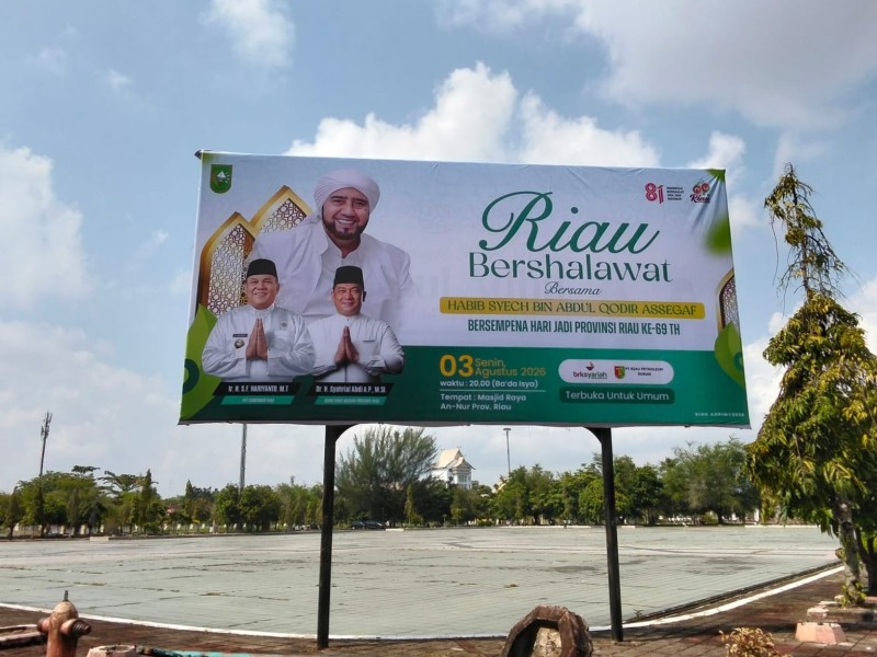 Besok Riau Bershalawat di Masjid Raya Annur, Habib Syech akan Pimpin Tabligh Akbar Peringatan HUT Riau ke-69