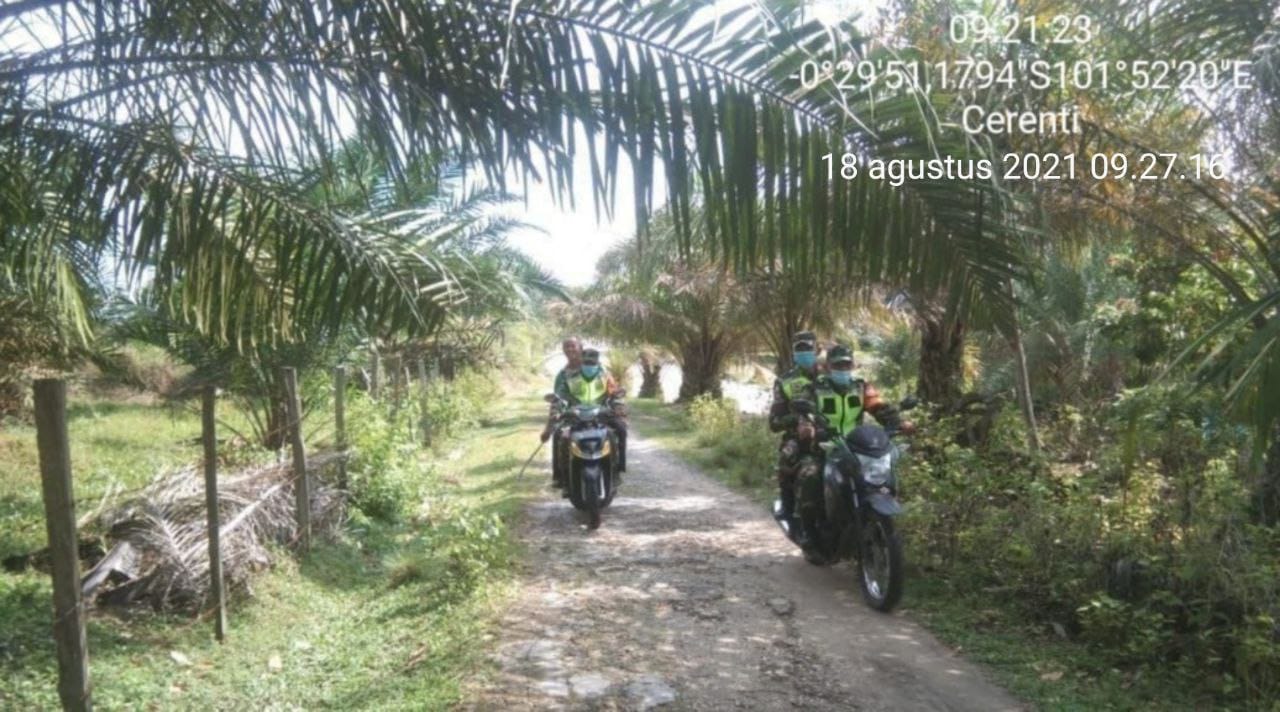 Babinsa  Koramil 06/Cerenti Kodim 0302/Inhu, Gencarkan Sosialisasi Dan Patroli Karlahut di Desa Sigaruntang Kecamatan Inuman