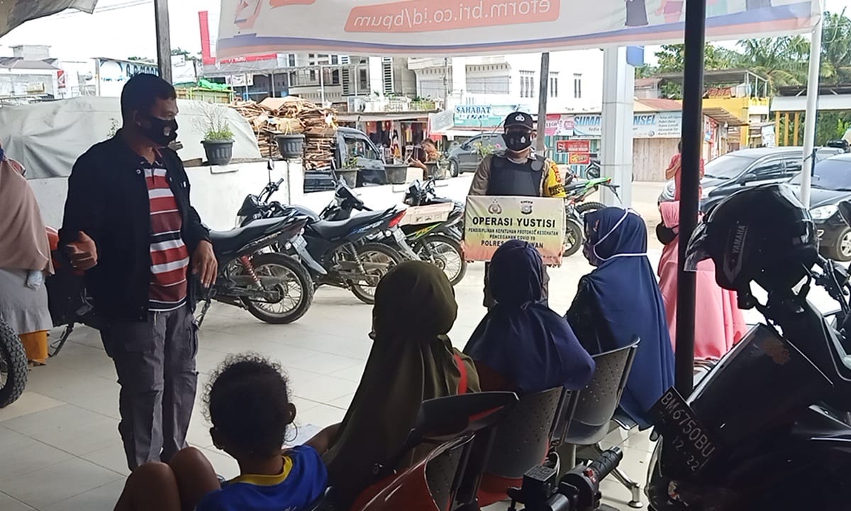 Polsek Ukui Intensif Laksanakan Operasi Yustisi Penegakan Prokes