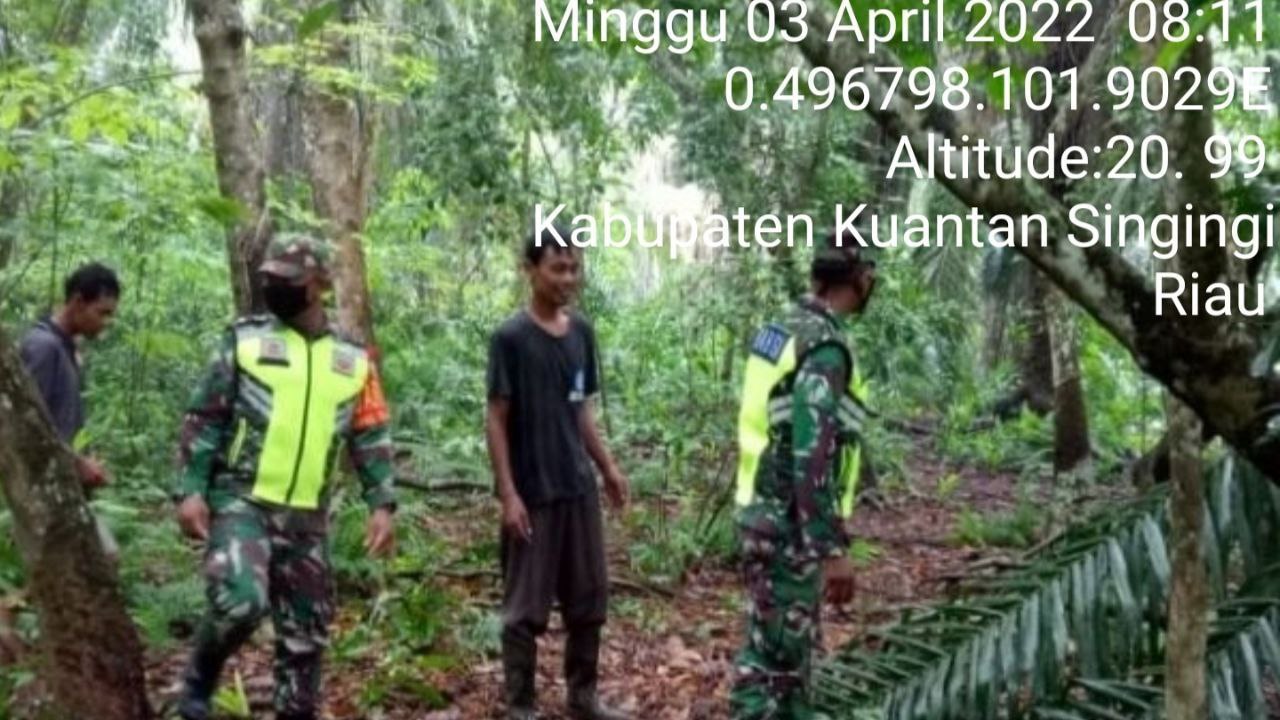 Babinsa Koramil 06/Cerenti Kodim 0302/Inhu Laksanakan Patroli Untuk Cegah Kebakaran Hutan Dan Lahan di Desa Banjar Nantigo Kecamatan Inuman Kabupaten Kuansing