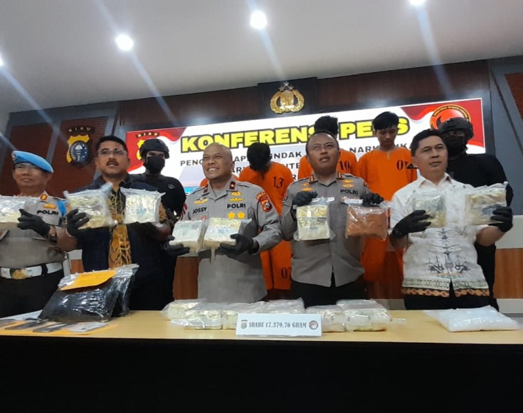 Polda Riau Gagalkan Penyelundupan 17,37 Kg Sabu Jaringan Internasional, Dikendalikan dari Lapas dan Libatkan Buronan Malaysia