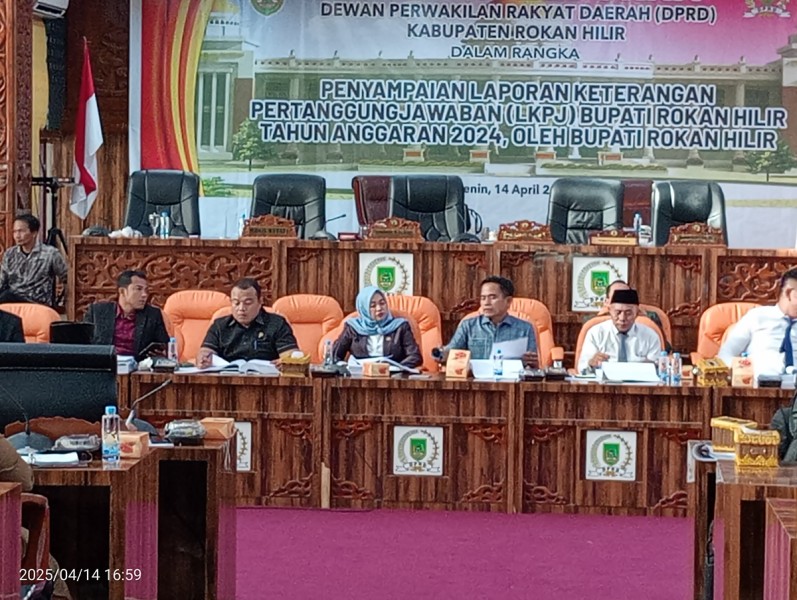 Melalui Rapat Paripurna DPRD, Pemkab Rohil Ekspos Terkait LKPJ Bupati TA 2024