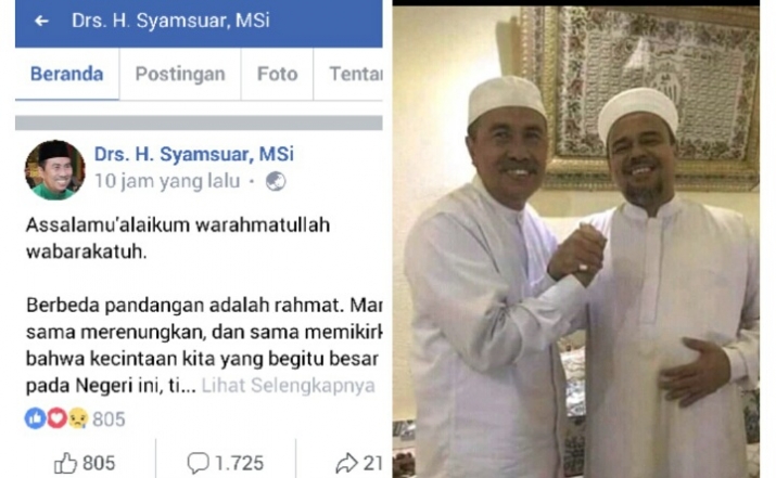 Dicaci Netizen Karena Dukung Jokowi, Syamsuar Tulis Status Ini di Akun Media Sosialnya