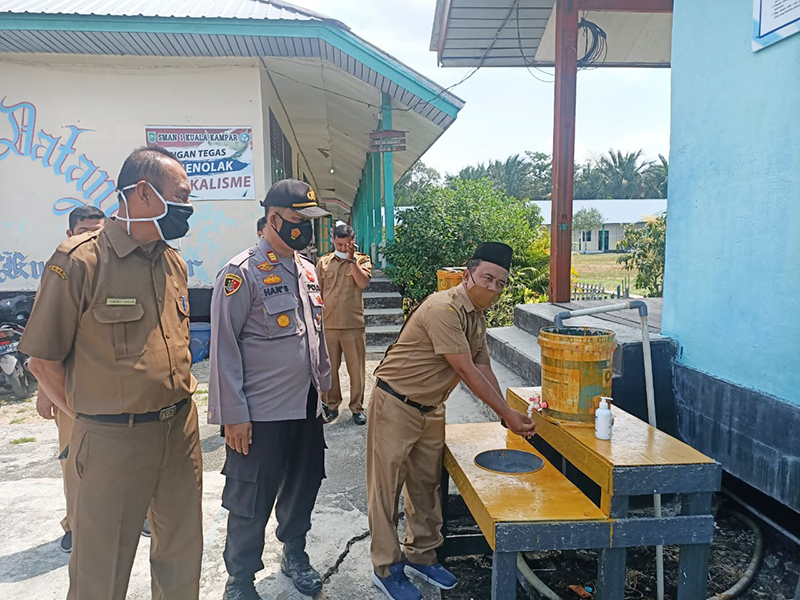 Polsek Kuala Kampar Tinjau Kesiapan Sekolah Tatap Muka di Masa Pandemi Covid-19