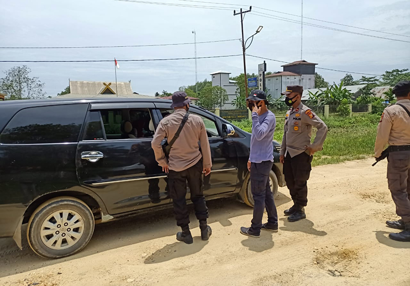 Polsek Teluk Meranti Kembali Gelar Razia Masker di Lintas Bono Pelalawan