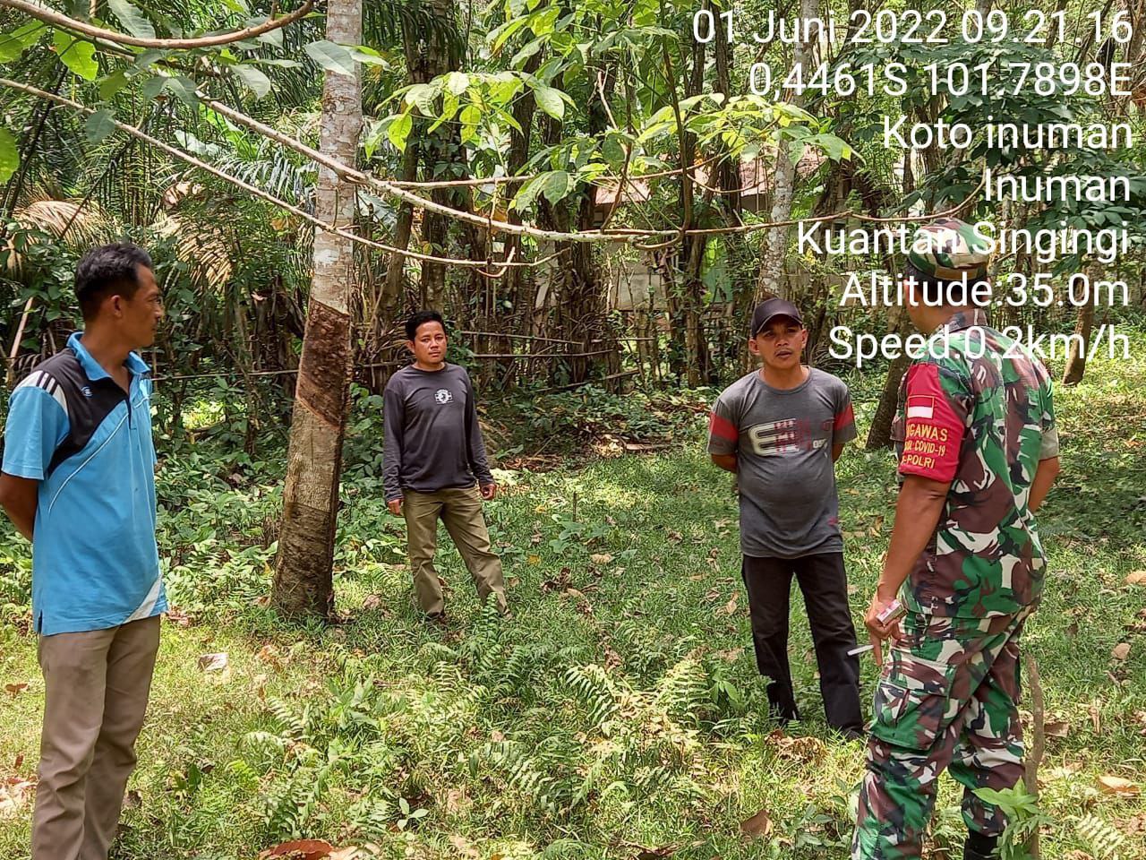 Babinsa Koramil 06/Cerenti Kodim 0302/Inhu Tingkatkan Patroli Sekaligus Sosialisasi Karhutla Diwilayah BINAAN Desa Koto Inuman