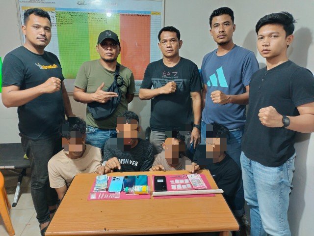 Empat Tersangka Pengedar Narkoba  Diamankan Polsek Bukit Batu