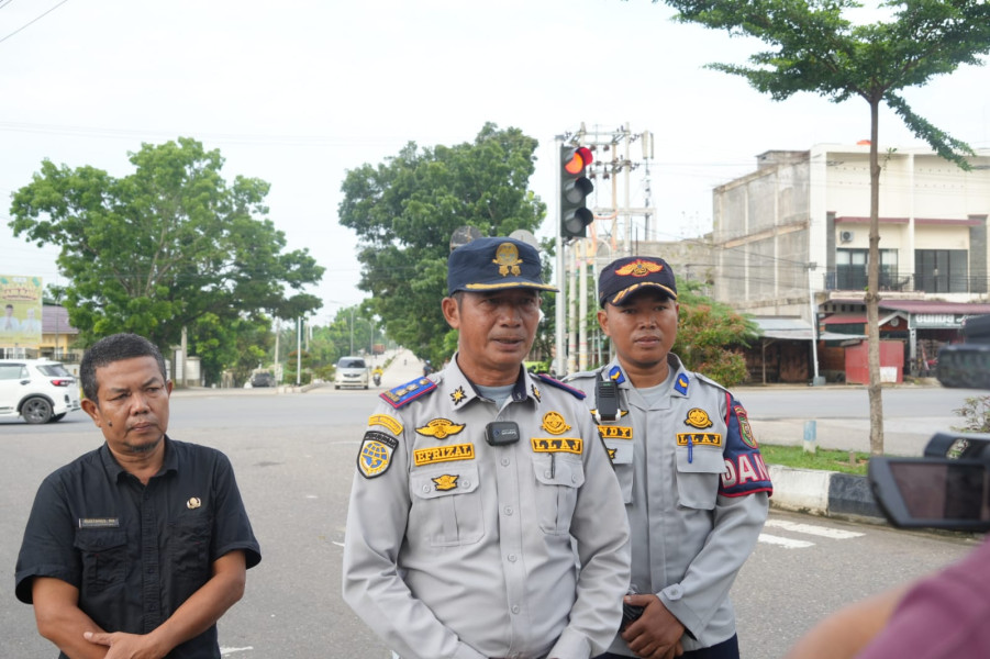 Antisipasi Lakalantas, Dishub Kuansing Kembali Aktifkan Traffic Light