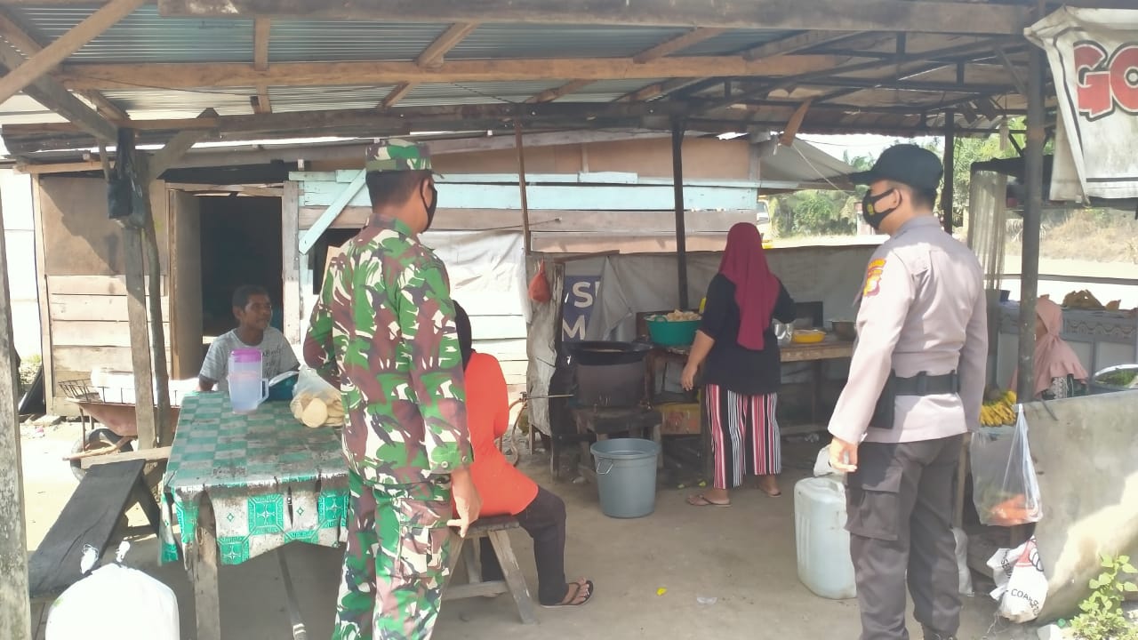 Cegah Covid-19 di Kecamatan Pelalawan, Tim Gabungan TNI-Polri Gelar Operasi Yustisi