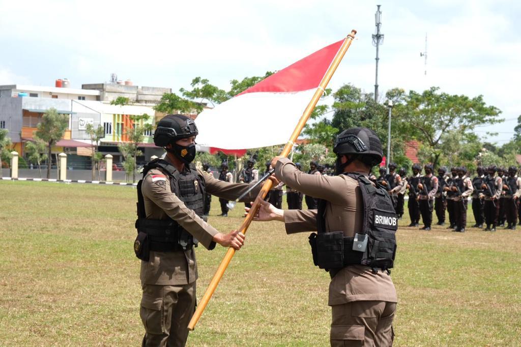 100 Personel Brimob BKO Polda Papua Berhasil Selesaikan Tugas, Atas Nama Negara Kapolda Riau Ucapkan Terimakasih