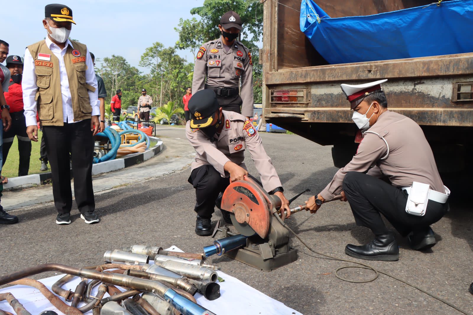 Polres Kuansing Gelar Apel Siaga Karhutla dan Pemusnahan Barang Bukti di Mapolres Kuansing