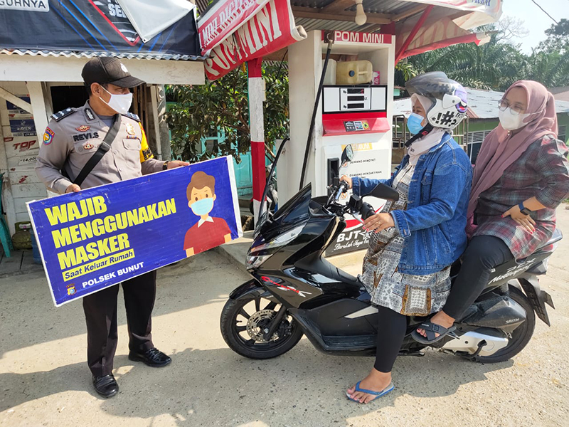 Polsek Bunut Lakukan Patroli C3 dan Sosialisasi Protokol Kesehatan Cegah Covid-19