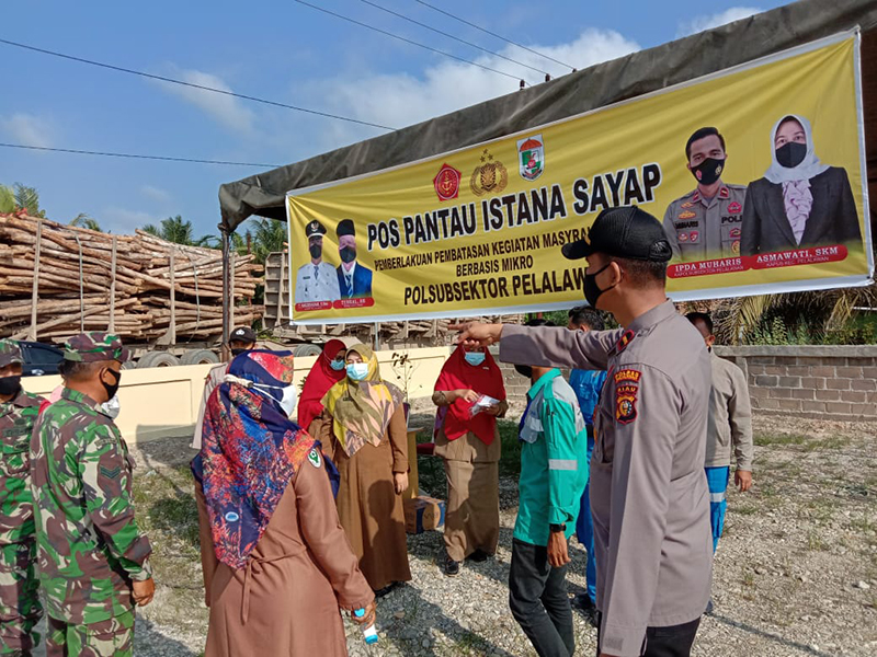 Polsubsektor Pelalawan Laksanakan Operasi Yustisi PPKM