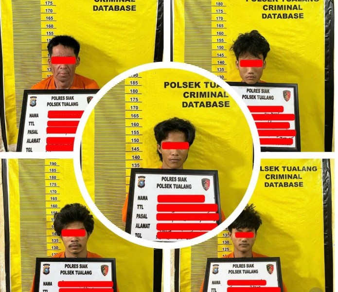 Polsek Tualang Ringkus Komplotan Pencuri dan Penadah Barang Curian