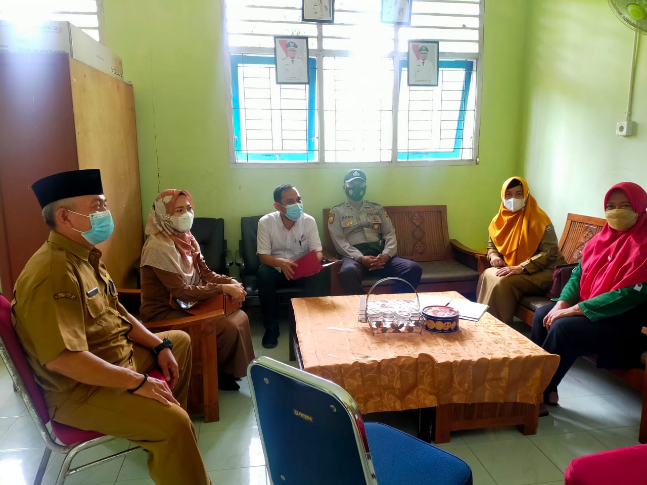 Polsek Pangkalan Lesung Tinjau Giat PTM Terbatas di Sekolah