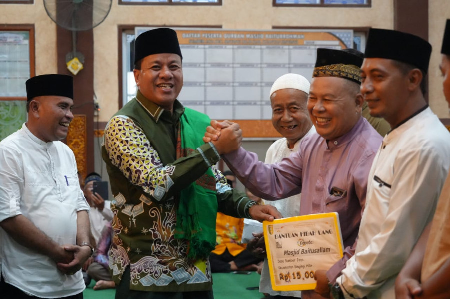 Halal Bi Halal Di Sumber Jaya,  Plt Bupati Warning Perusahaan Membandel