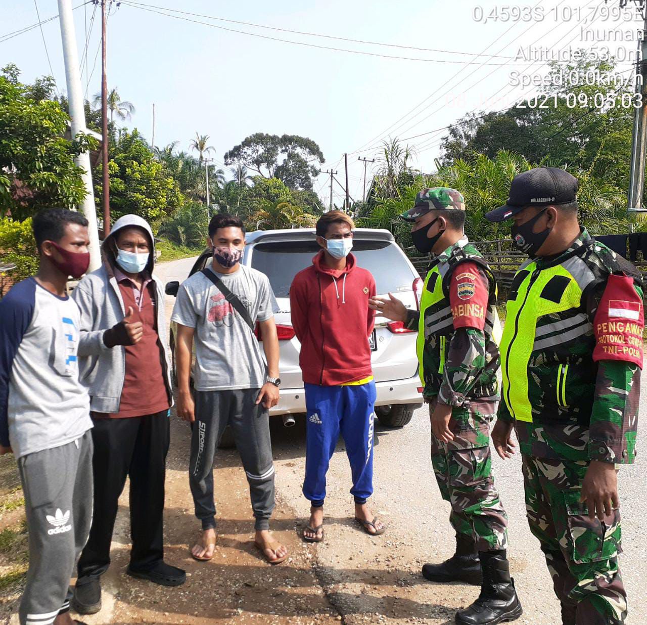 Penegakan Disiplin Protokol Kesehatan Oleh Babinsa Koramil 06/ Cerenti di Kecamatan Inuman