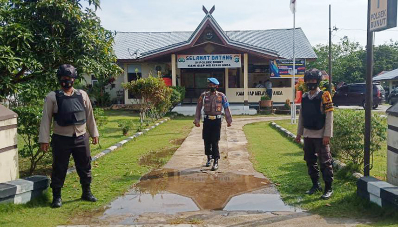 Antisipasi Ancaman Teror, Polsek Bunut Lakukan Penjagaan Ketat di Mako