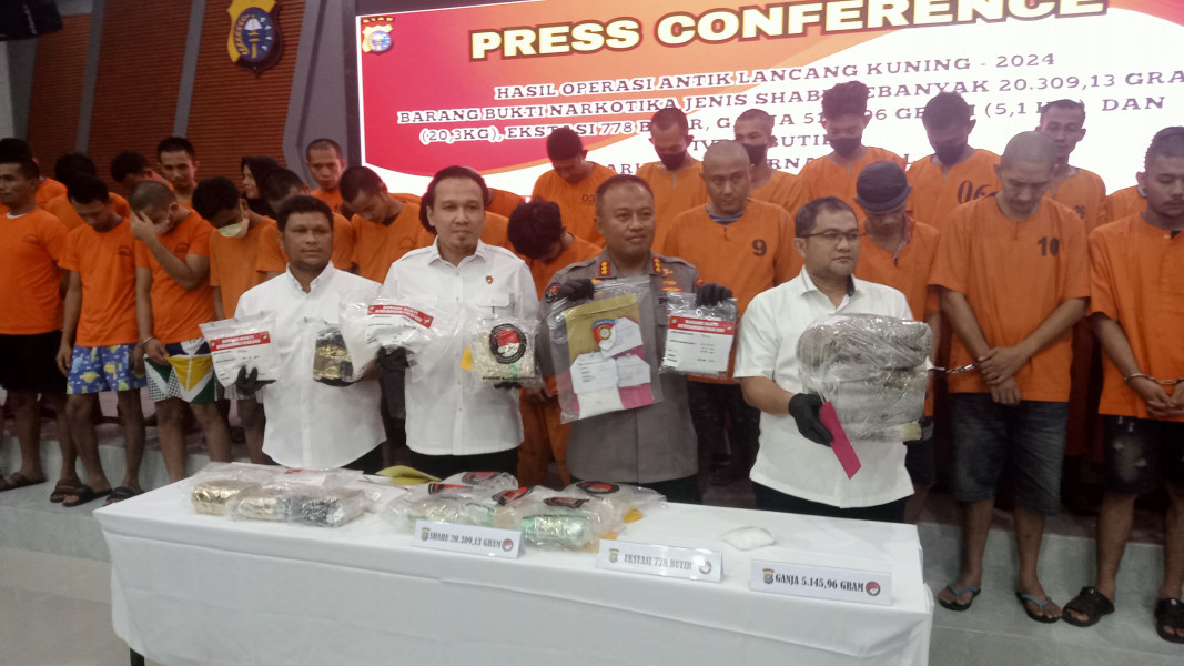 22 Hari Operasi Antik LK 2024, Polda Riau Bongkar Jaringan Narkoba Internasional
