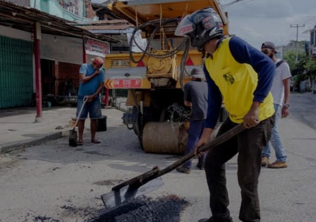Perbaikan Jalan Rusak di Kota Pekanbaru Terus Berlanjut
