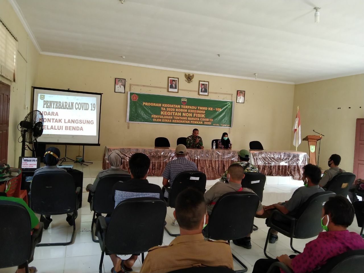 Kegiatan Non Fisik TMMD Ke-109 Kodim 0302/ Inhu Gelar Penyuluhan Covid-19