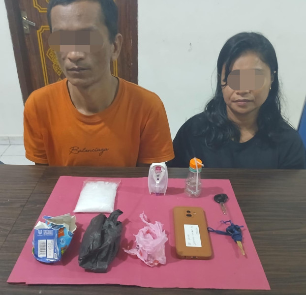 Polisi Ciduk Residivis dan teman Wanitanya di Rumbai Pesisir, 95 Gram Sabu Diamankan