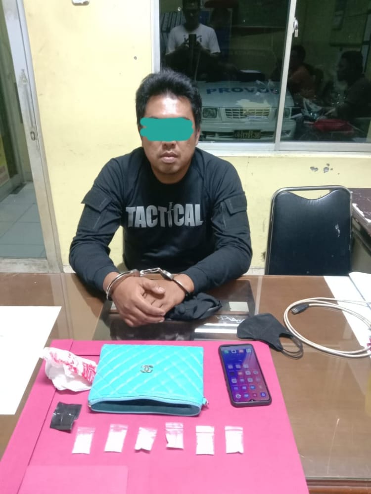 SatRes Narkoba Polres Kuansing Amankan AP Pelaku TP Narkotika Jenis Shabu di Desa Beringin Taluk Kuansing