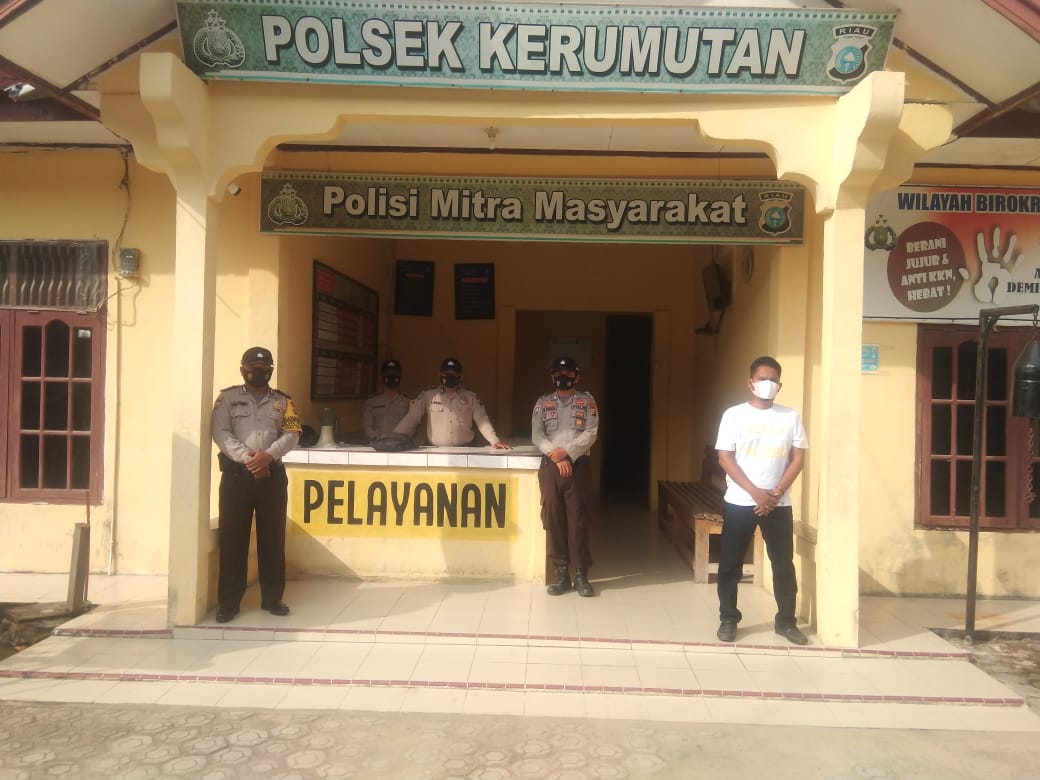 Kapolsek Kerumutan Pantau Personel yang Melakukan Sispam Mako