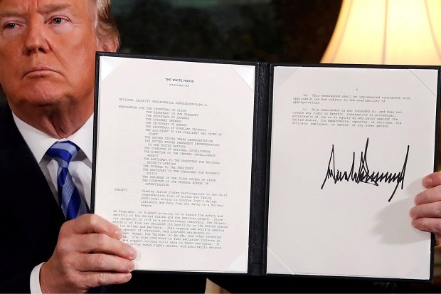Trump Tarik Mundur AS dari Kesepakatan Nuklir Iran