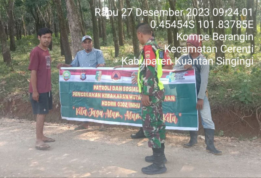 Babinsa Koramil 06/Cerenti Kodim 0302/Inhu Serda Jama Anur Bersama Para Babinsa Lainnya Kontinyu Patroli