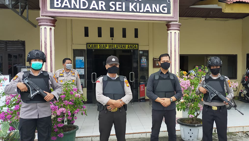 Jaga Keamanan Markas, Polsek Bandar Sei Kijang Laksanakan Patroli Mako