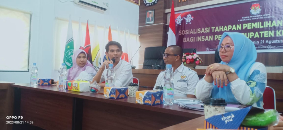 KPU Kuantan Singingi Sosialisasi Tahapan Pemilu Tahun 2024 Dengan Insan Pers Kuantan Singingi