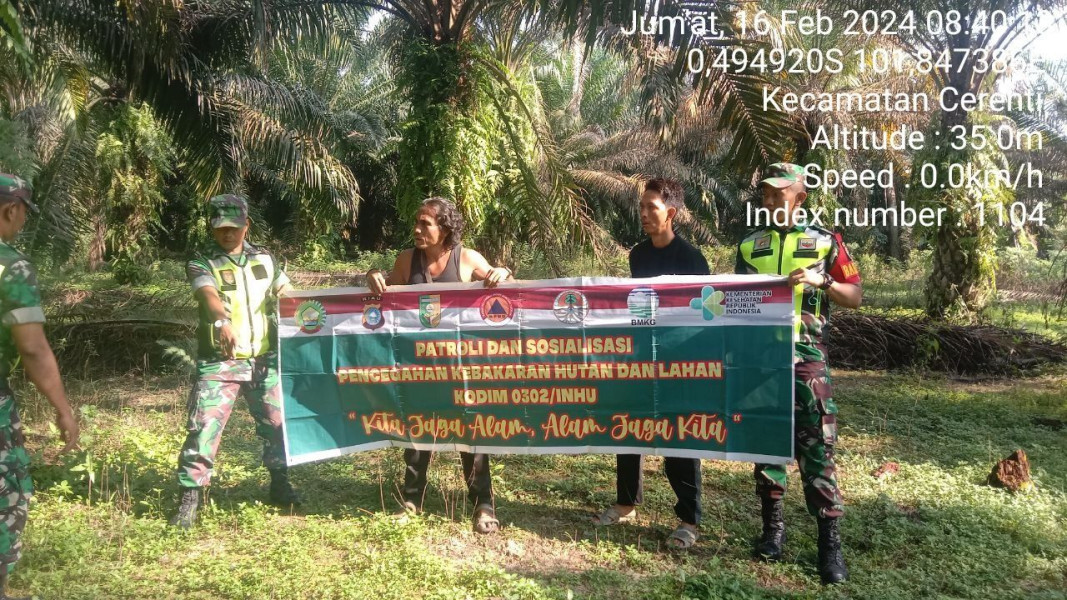 Babinsa Koramil 06/Cerenti Kodim 0302/Inhu Laksanakan Patroli Untuk Karhutlah 