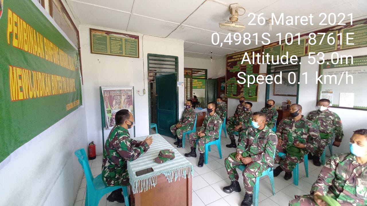 Koramil 06/Cerenti Dim 0302/Inhu Gelar Binfung Tingkatkan Kemampuan Koramil