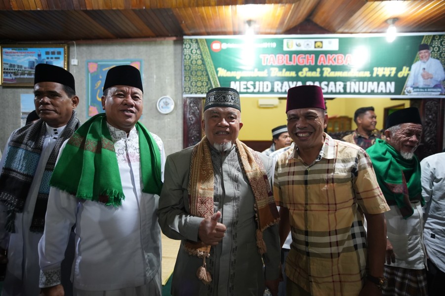 Sambut Bulan Suci Ramadhan, Masjid Raya Imam Saleh Kecamatan Inuman Gelar Tabligh Akbar 