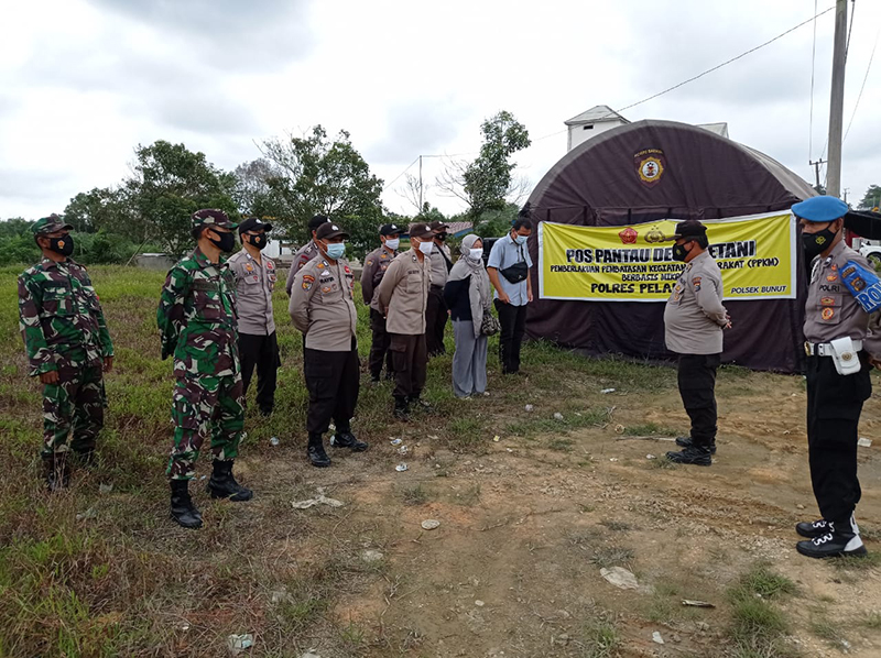 Dukung PPKM, Polsek Bunut Lakukan Operasi Yustisi