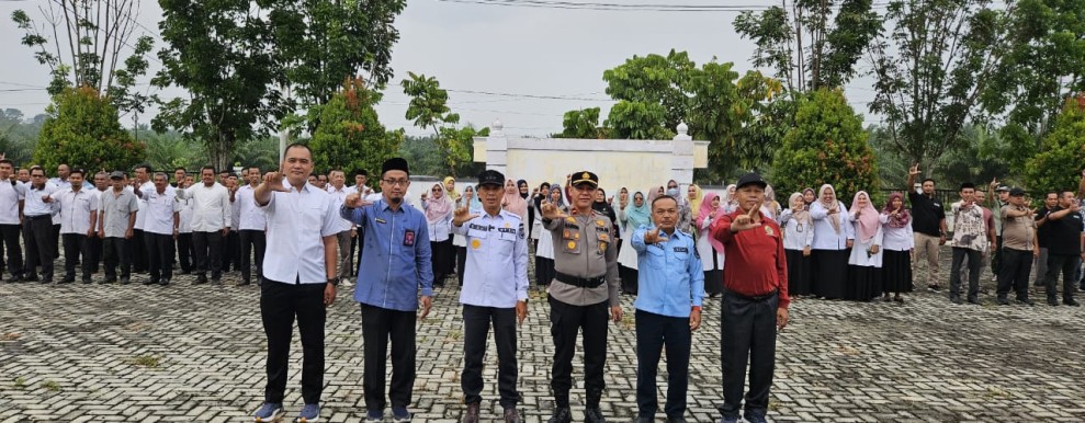 Tindaklanjuti Arahan Kapolres;  Camat Sentajo Raya Gelar Apel Kesiap Siagaan Bencana Karhutla