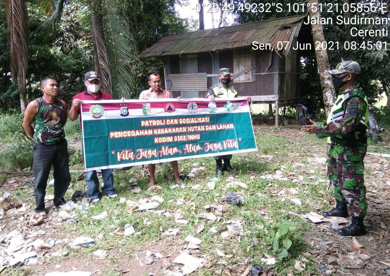 Agar Tidak Terjadi Karlahut, Babinsa Koramil 06/Cerenti Dim 0302/Inhu Sampaikan Himbauan Dan Penekanan