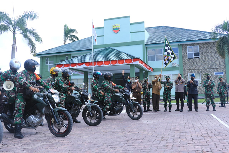 PPKM Level 4, Danrem dan Wali Kota Pekanbaru Lepas Tim Patroli Gabungan