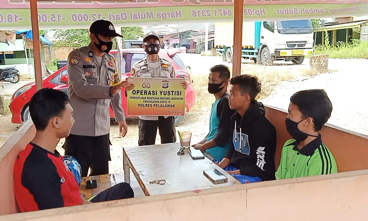 Polsek Ukui Gencar Laksanakan Operasi Yustisi Guna Menekan Penyebaran Covid-19