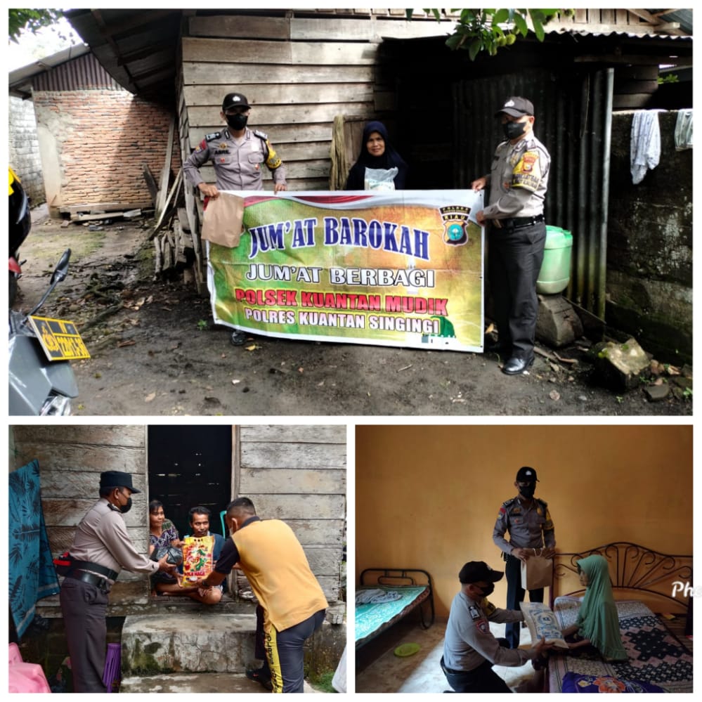 Kapolsek dan Anggota Kunjungi Rumah Warga dan Beri Bantuan Sembako 