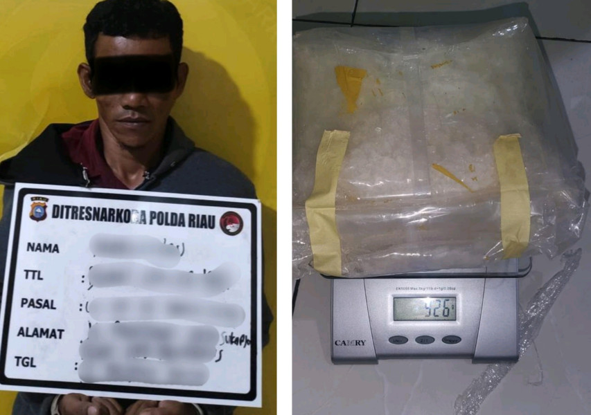 Polisi Ringkus Kurir Narkoba di Dumai, 1 Kilogram Sabu Disita
