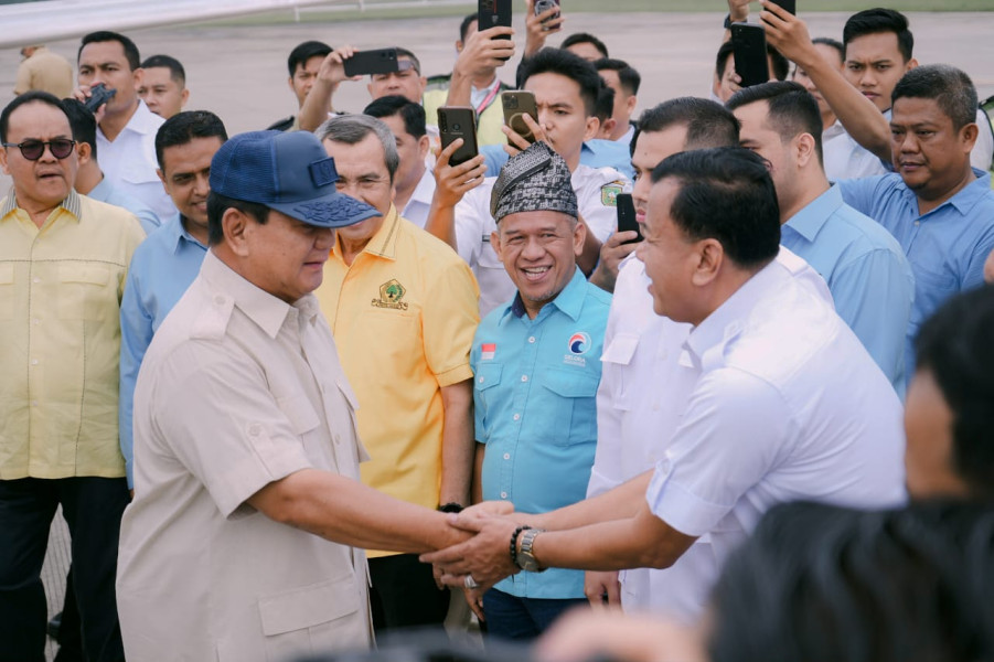 Ikut Sambut Kedatangan Prabowo;  Suhardiman Optimis Raihan Suara Gerindra Di Kuansing Melonjak