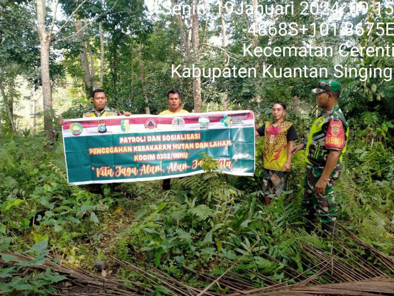 Setiap Hari Babinsa Koramil 06/ Cerenti Kodim 0302/Inhu Melaksanakan  Sosialisasi Pencegahan Karhutlah 