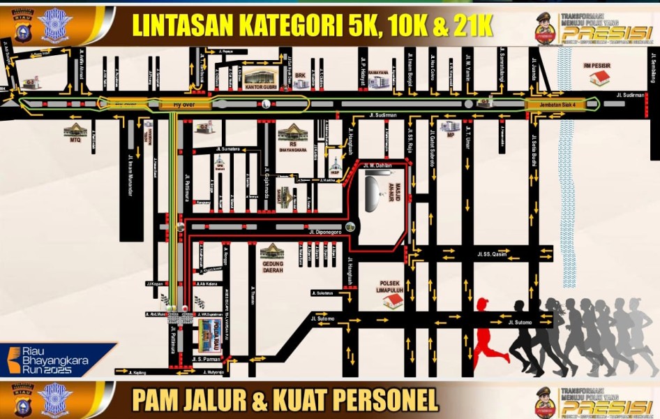 Polda Riau Gencar Sosialisasikan Rekayasa Lalin Jelang Riau Bhayangkara Run 2025