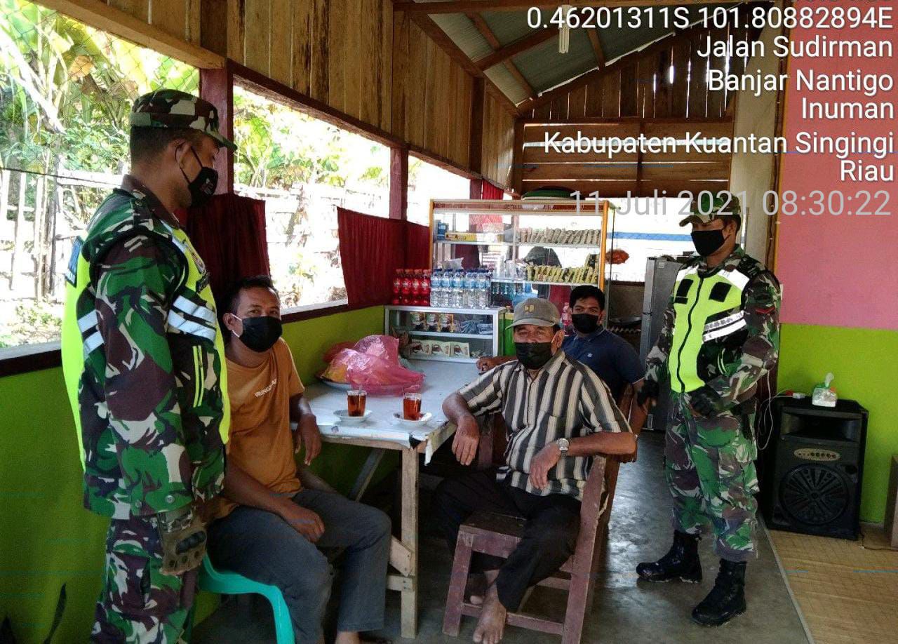 Penegakan Disiplin Protokol Kesehatan Oleh Serda Samrin Babinsa Koramil 06/Cerenti