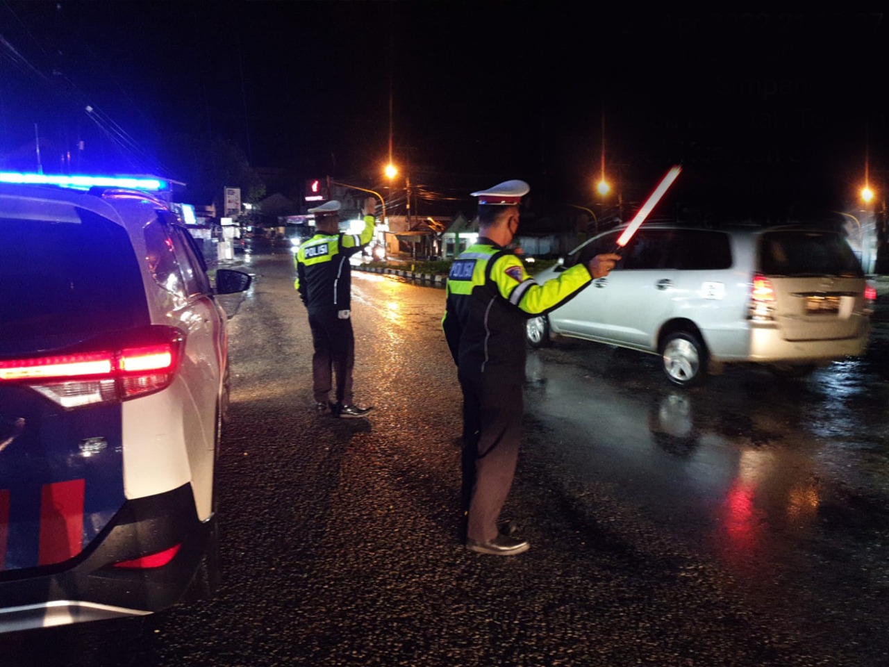 Pelaksanaan Operasi  Ketupat Lancang Kuning 2022 Sat Lantas Polres Kuansing adakan Patroli Blue Light